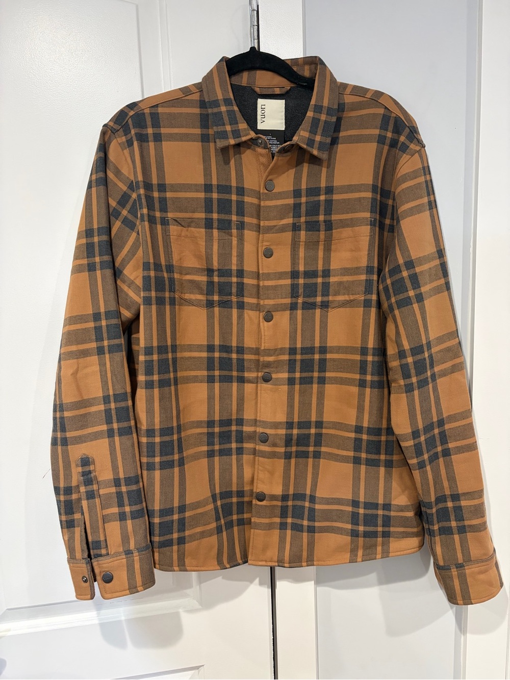 Vuori Brown Plaid Lightweight Shirt Jacket